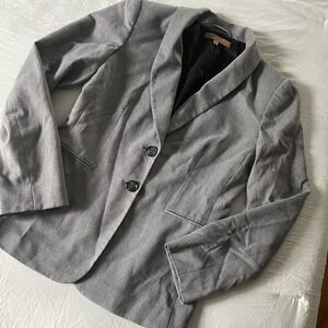 Alex Marie Grey Professional Blazer Size 4 2 Button Suit Coat